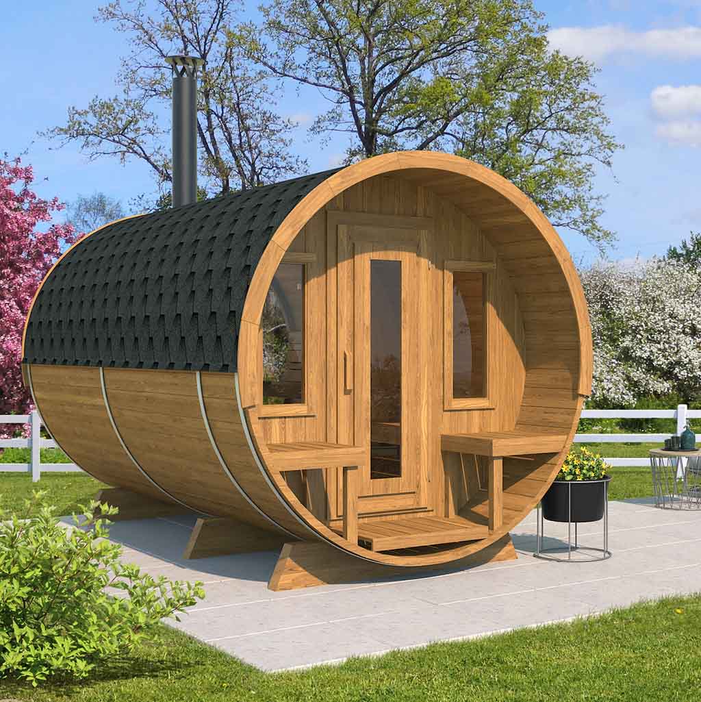 Outdoor Barrel Sauna 400L Kit 7 persons