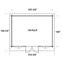 Load image into Gallery viewer, 13x10 Cabin Pittsburgh Floor Plan by WholeWoodCabins