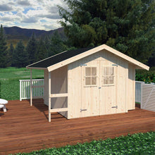 Load image into Gallery viewer, 13 x 10 Natural Color Shed Atlanta in Back Yard by WholeWodCabins