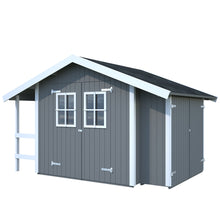 Load image into Gallery viewer, 13 x 10 dark Gray Shed Atlanta on white Blank by WholeWodCabins