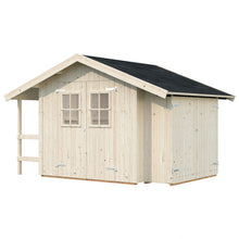 Load image into Gallery viewer, 13 x 10 Natural Color Shed Atlanta on White Blank by WholeWodCabins