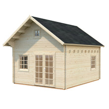 Load image into Gallery viewer, Natural Wood Color Wooden 10x13 Bunkie on White BackGroundby WholeWoodCabins