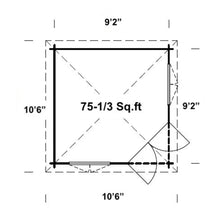 Load image into Gallery viewer, 9x9 Cabin Aruba Floor Plan  by WholeWoodCabins