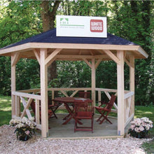 Load image into Gallery viewer, Natural Color and With Black Roof Shingles Gazebo Keystone by WholeWoodCabins