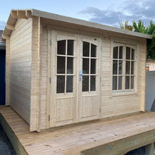 Load image into Gallery viewer, Untreated Wooden 8x10 Pool House Concord by Whole Wood Cabins