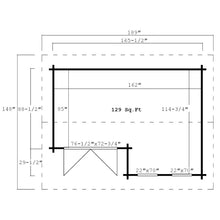 Load image into Gallery viewer, Wooden Cabin With Tall Windows and Double Glass Dood Floor Plan by WholeWoodCabins