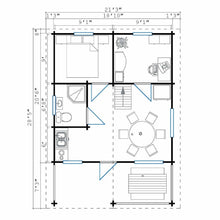 Load image into Gallery viewer, Cabin Mountaineer 500 Floor Plan with measurements in feet and inches