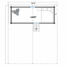 Load image into Gallery viewer, Whole Wood Cabin Mountaineer 500 Floor Plan Loft