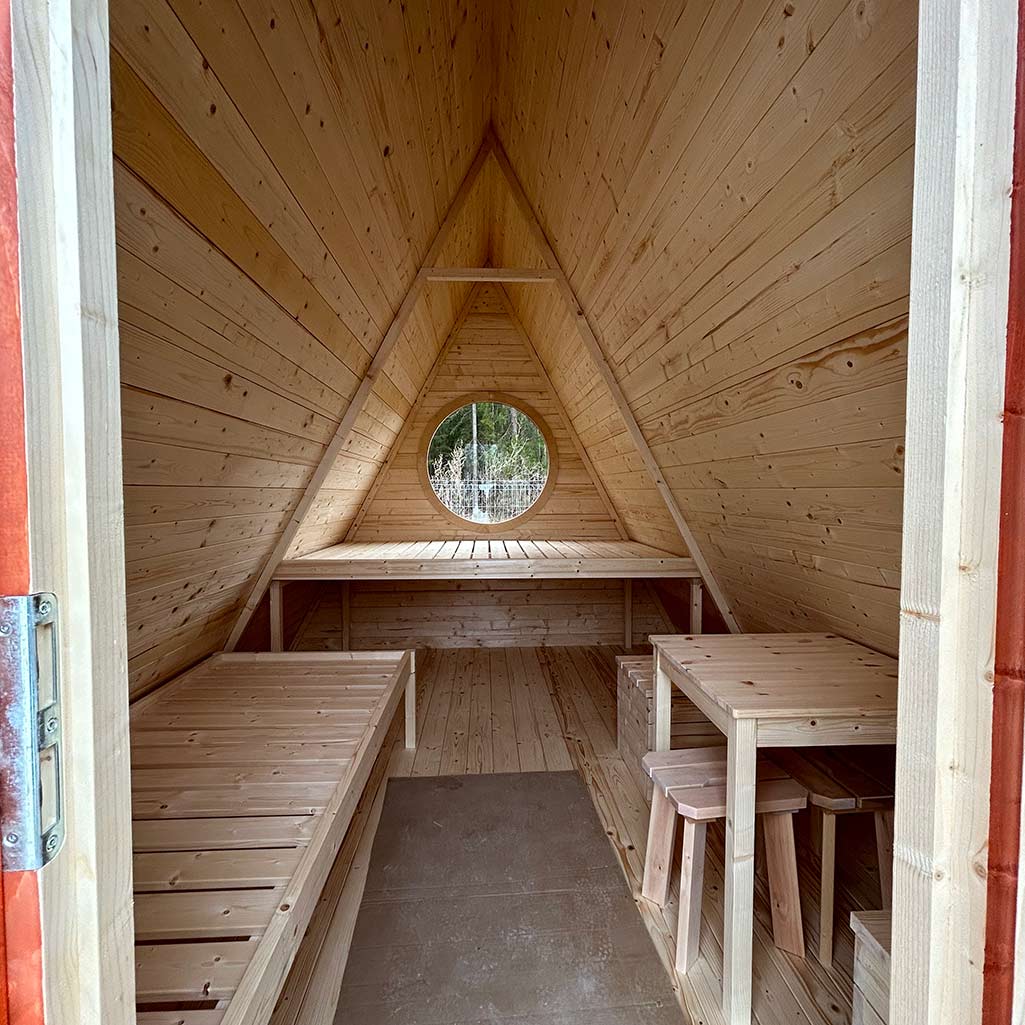 tiny house camping AFrame Camping 10' x 15'