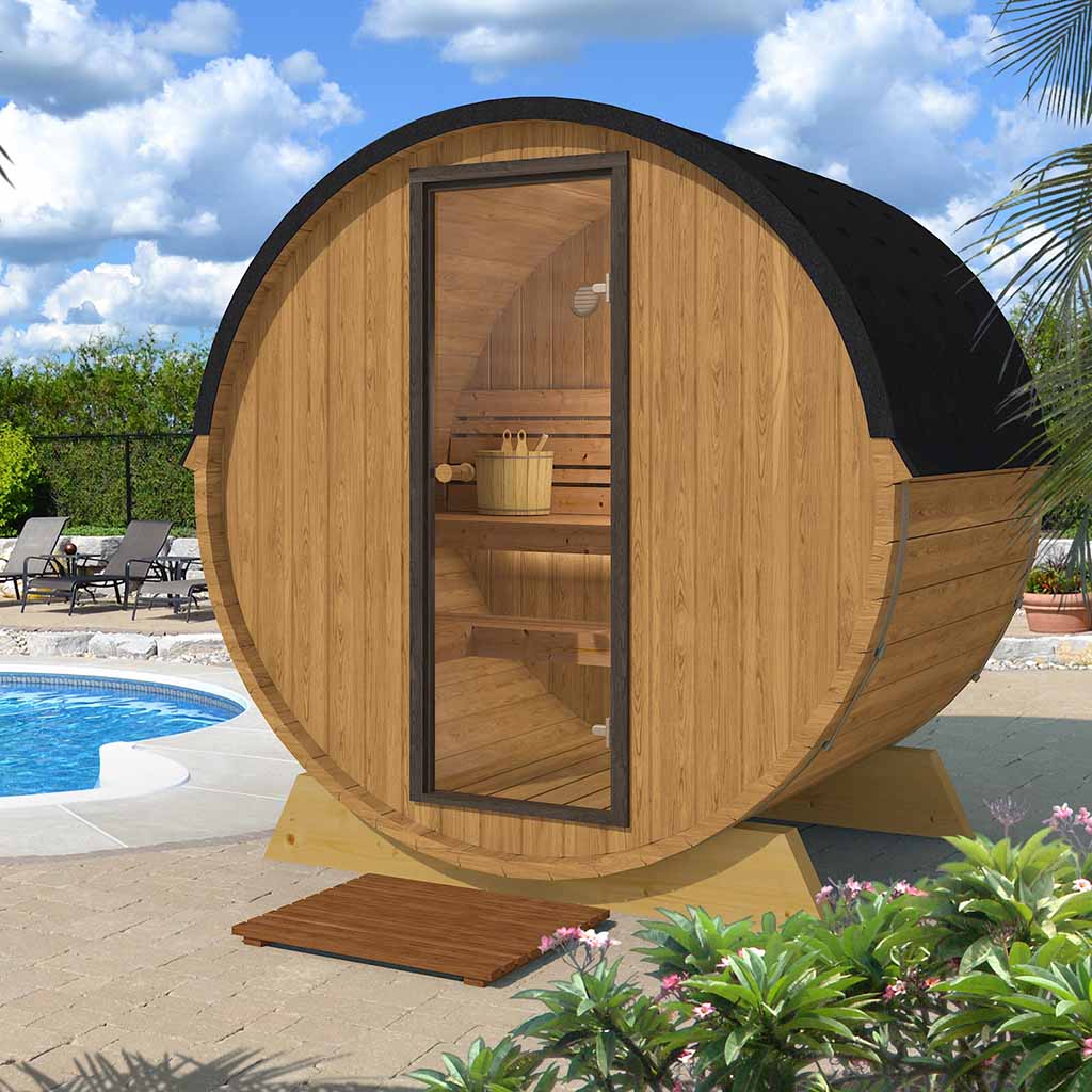 Outdoor Barrel Sauna 160 Kit, 2-3 persons