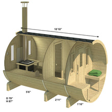 Load image into Gallery viewer, Outdoor Barrel Sauna 330 Kit, 6 persons
