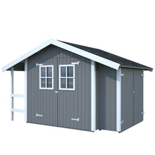 Load image into Gallery viewer, 13 x 10 dark Gray Shed Atlanta on white Blank by WholeWodCabins
