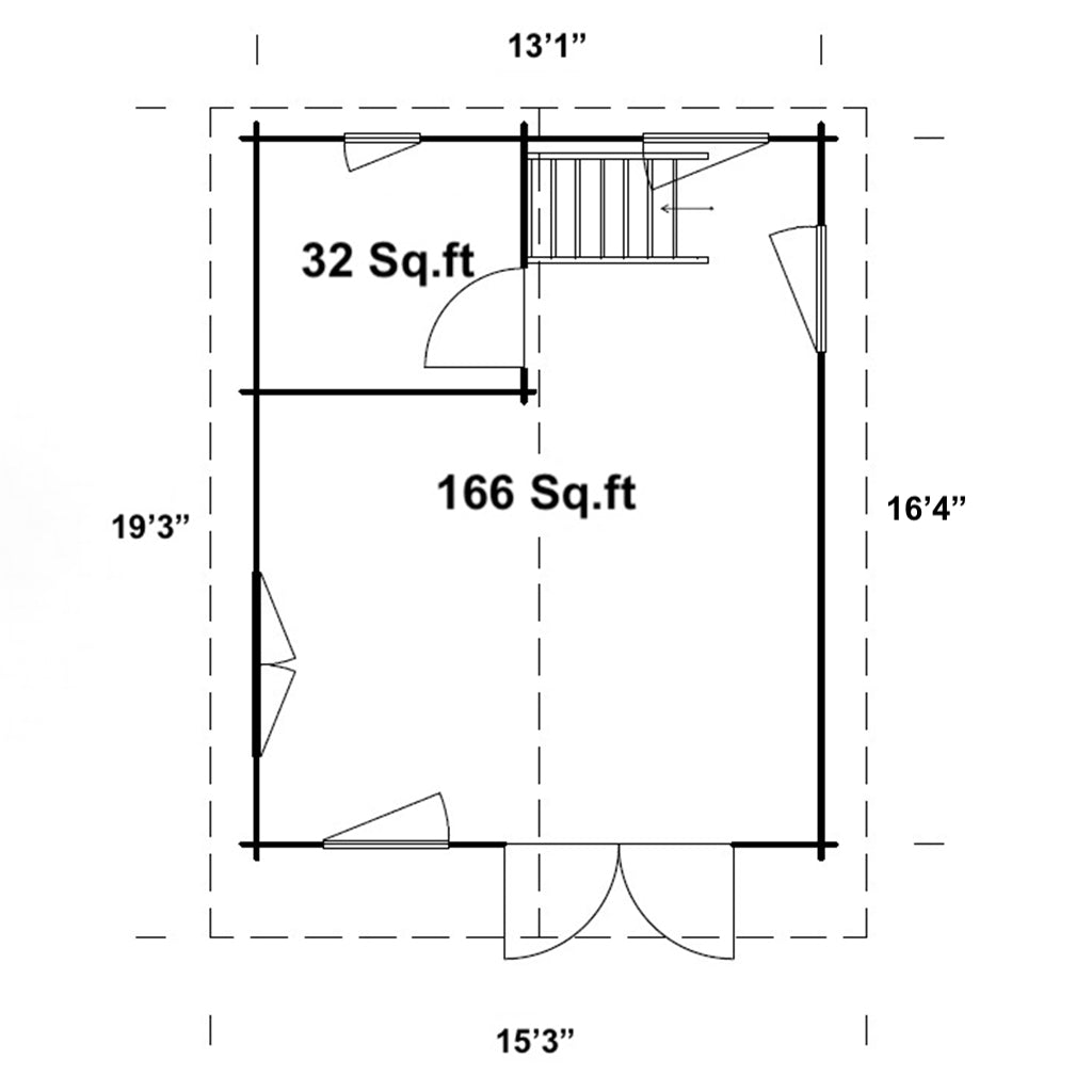 13x16 Bunkie With Loft 13x16-bunkie-with-loft