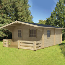 Load image into Gallery viewer, Two Room Outdoor DIY Cabin With Terrace And Tiny House Boston In Woods By WholeWoodCabins
