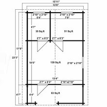 Load image into Gallery viewer, Two Room Outdoor DIY Cabin With Terrace And Tiny House Boston Floorplan By WholeWoodCabins
