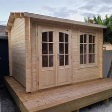 Load image into Gallery viewer, Clear Coated Wooden 8x10 Pool House Concord by Whole Wood Cabins

