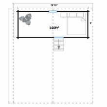 Load image into Gallery viewer, Whole Wood Cabin Mountaineer 500 Floor Plan Loft
